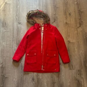 Abercrombie and Fitch Women’s Small Red Heritage Wool Parka Coat